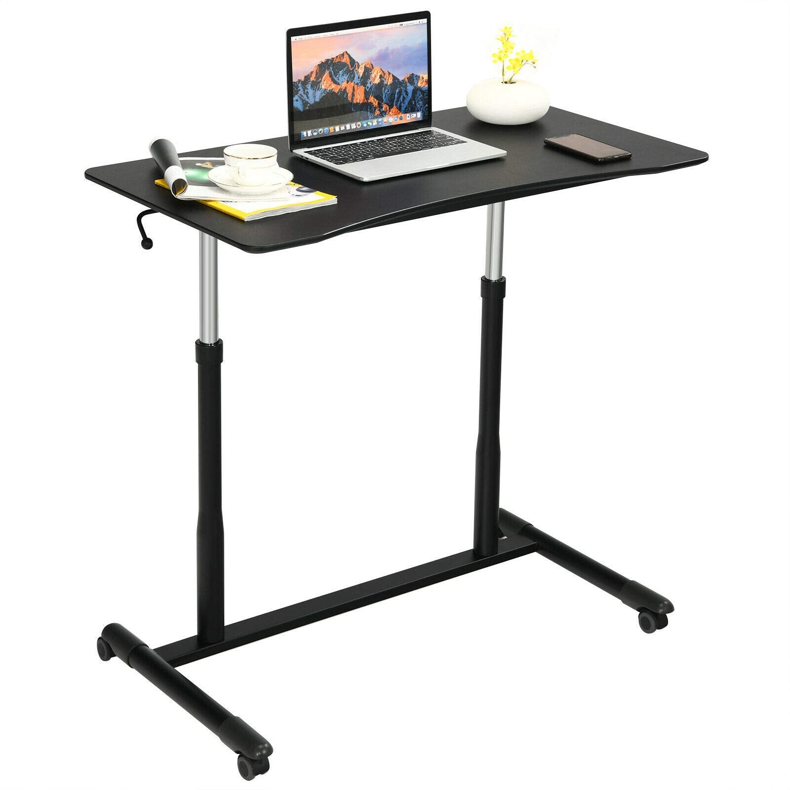 Mobile Standing Desk Computer Desk - Tangkula